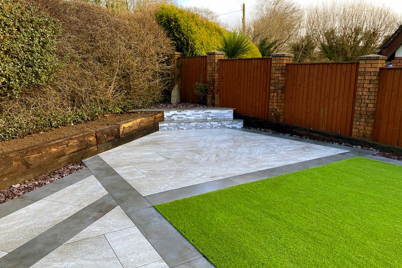 lawn with artificial grass