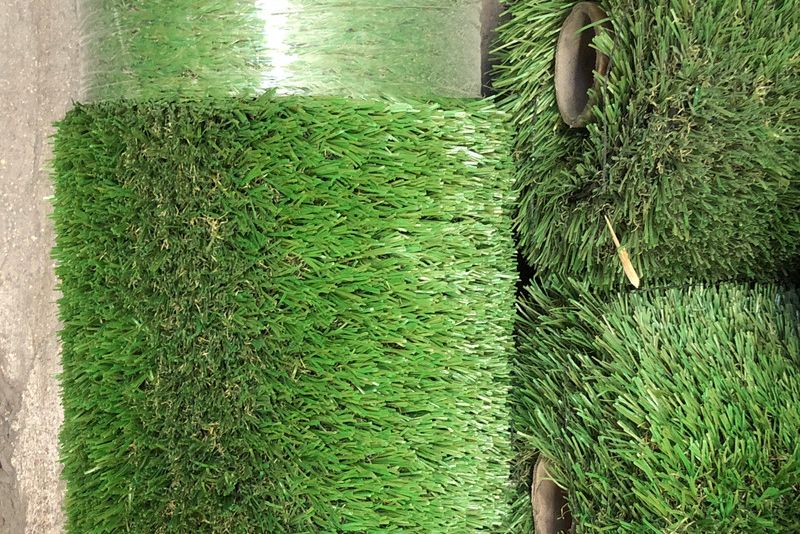 rolled up artificial grass