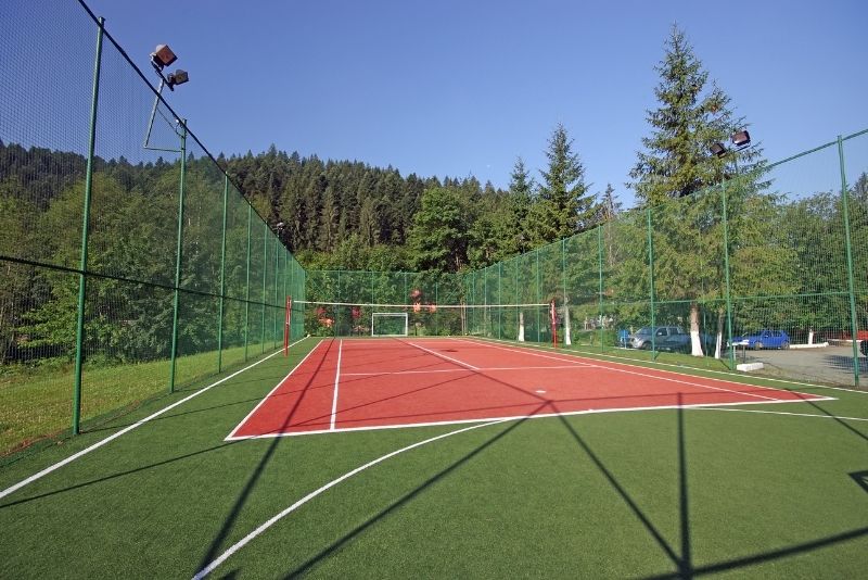 sports ground with synthetic grass