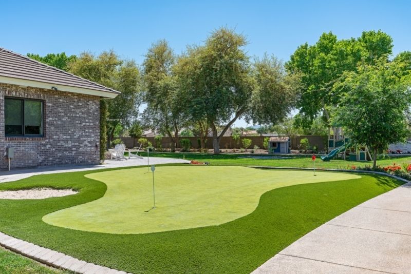 mini golf course with synthetic grass